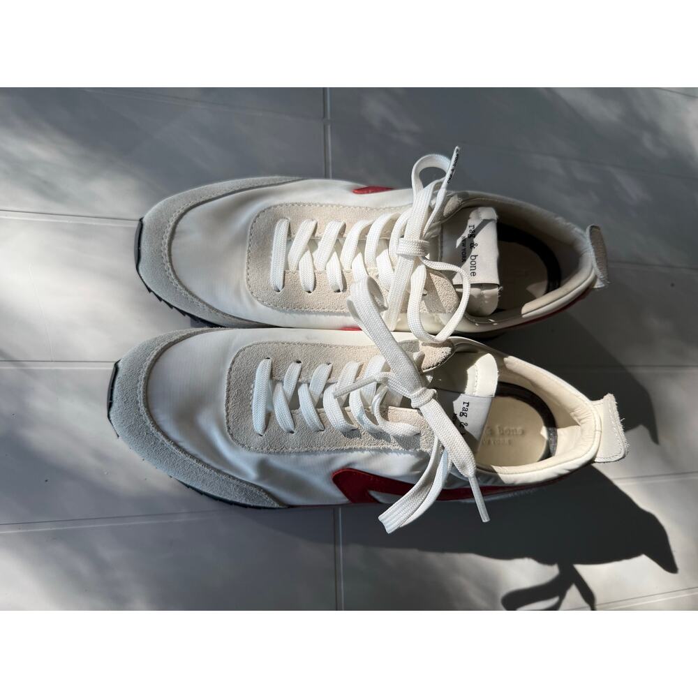 rag & bone Retro Runner Sneakers new without box white and maroon size 7 - Picture 4 of 9